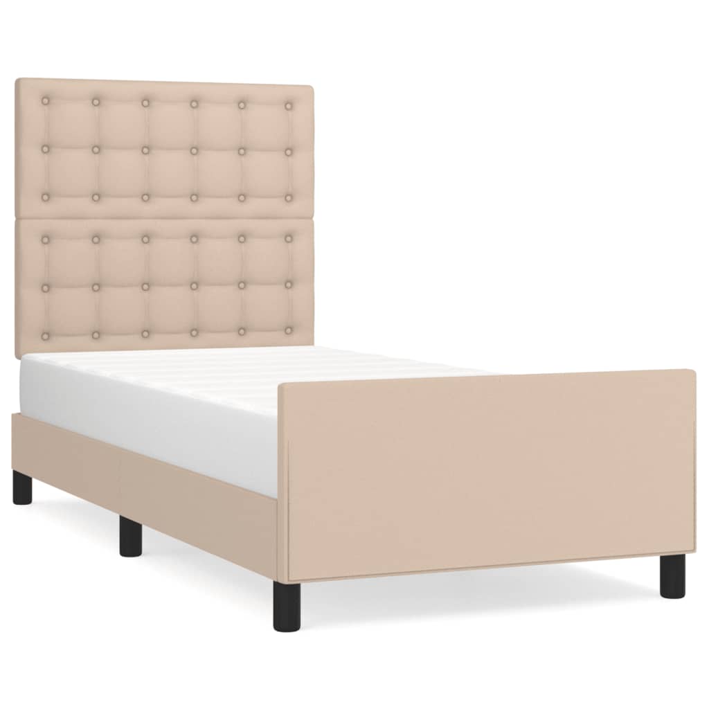 Cadre de lit sans matelas cappuccino 100x200 cm similicuir - XIOS