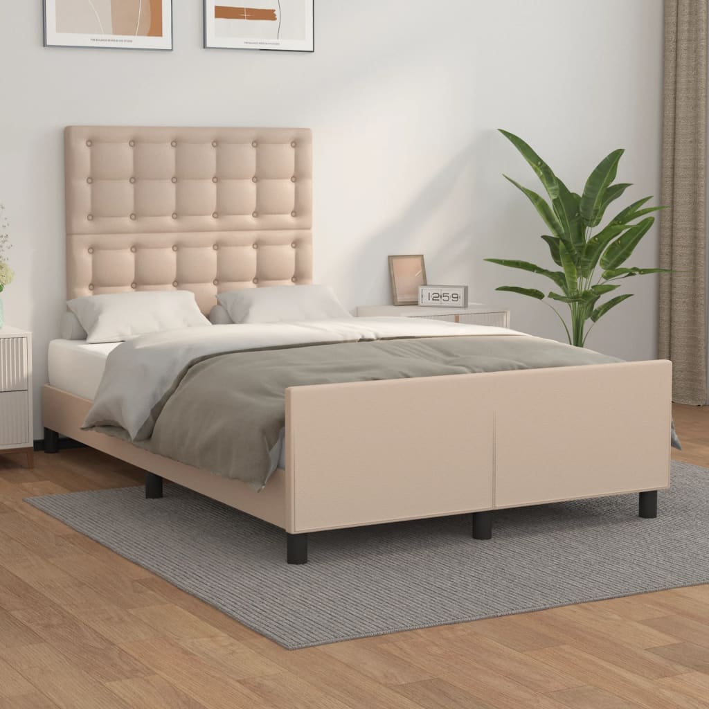 Cadre de lit sans matelas cappuccino 120x200 cm similicuir - XIOS