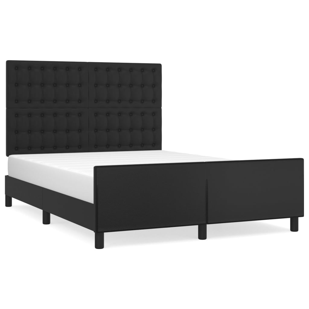 Cadre de lit sans matelas noir 140x190 cm similicuir - XIOS