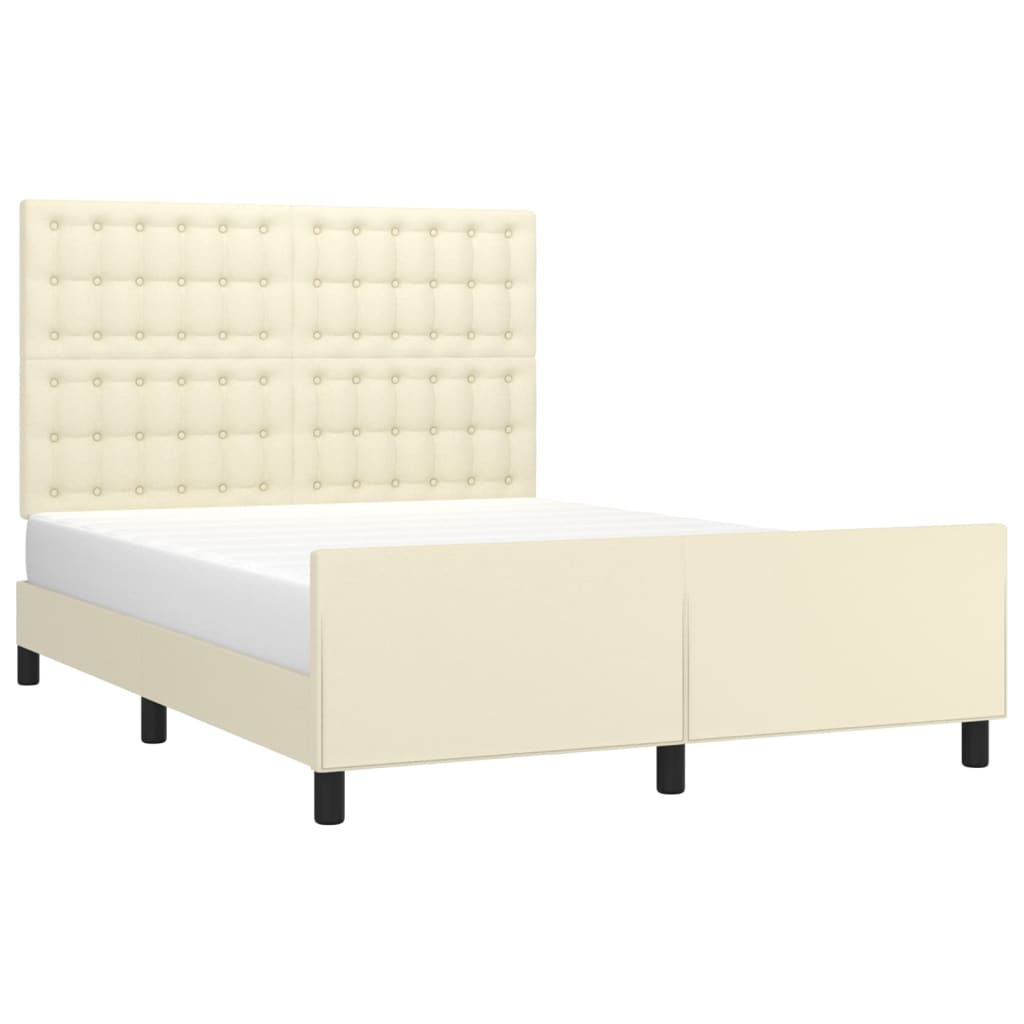Cadre de lit sans matelas crème 140x190 cm similicuir - XIOS