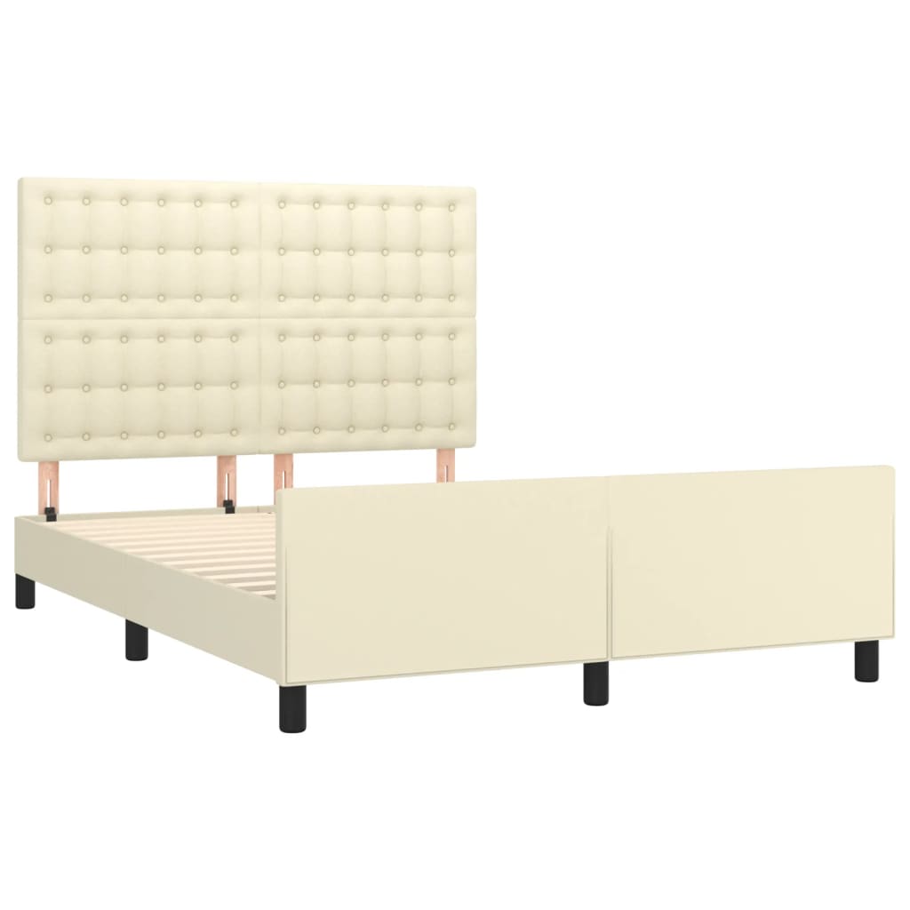 Cadre de lit sans matelas crème 140x190 cm similicuir - XIOS