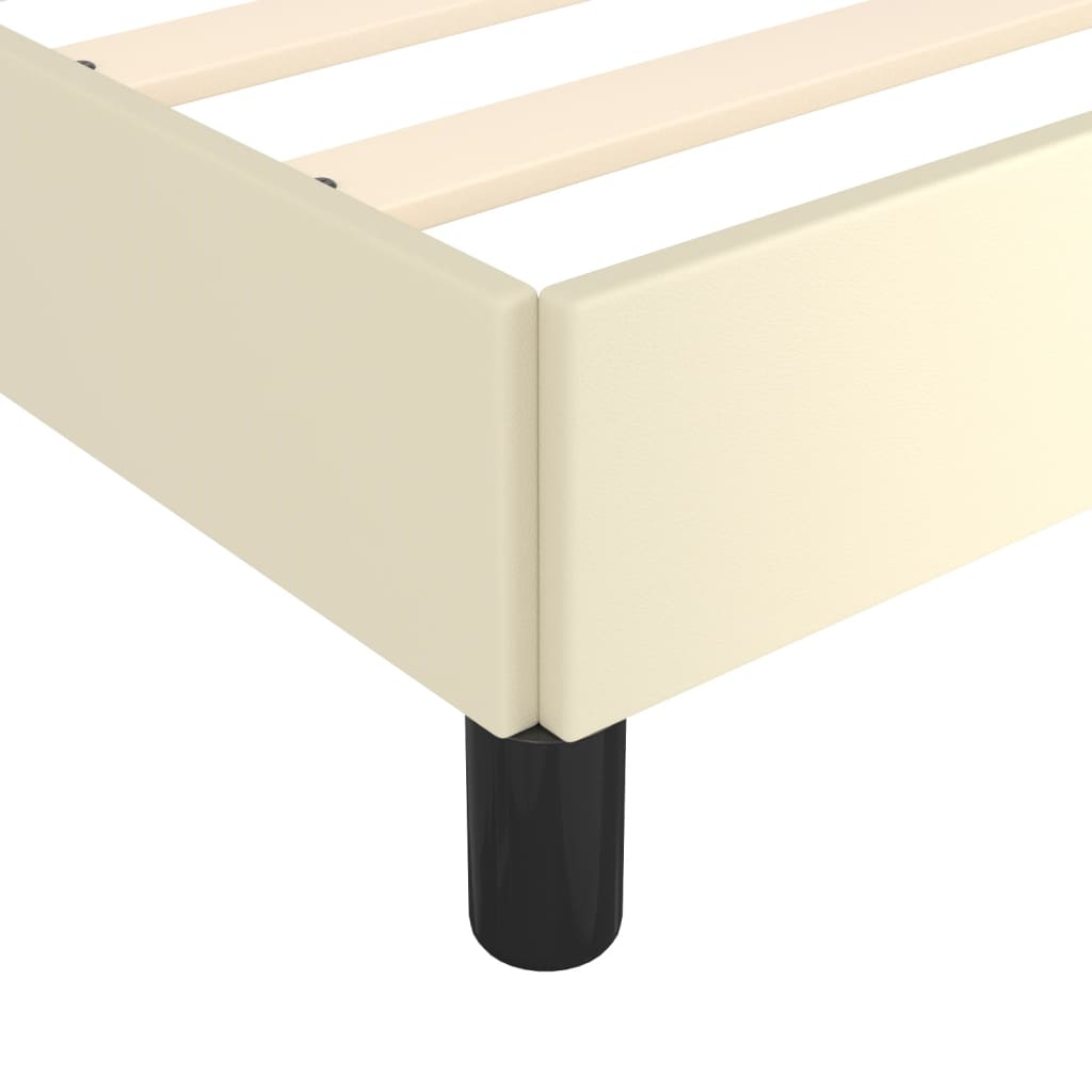 Cadre de lit sans matelas crème 140x190 cm similicuir - XIOS