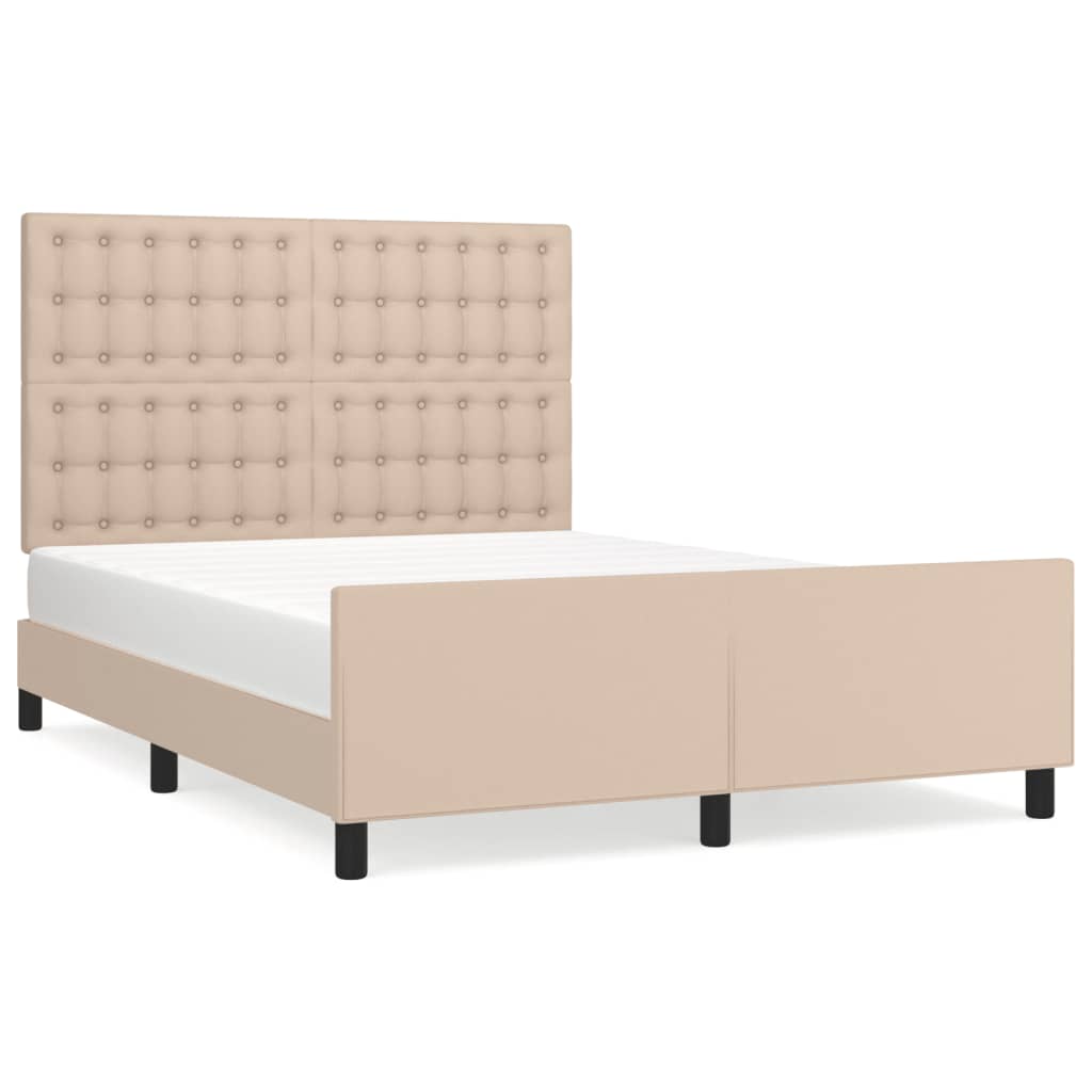 Cadre de lit sans matelas cappuccino 140x190 cm similicuir - XIOS