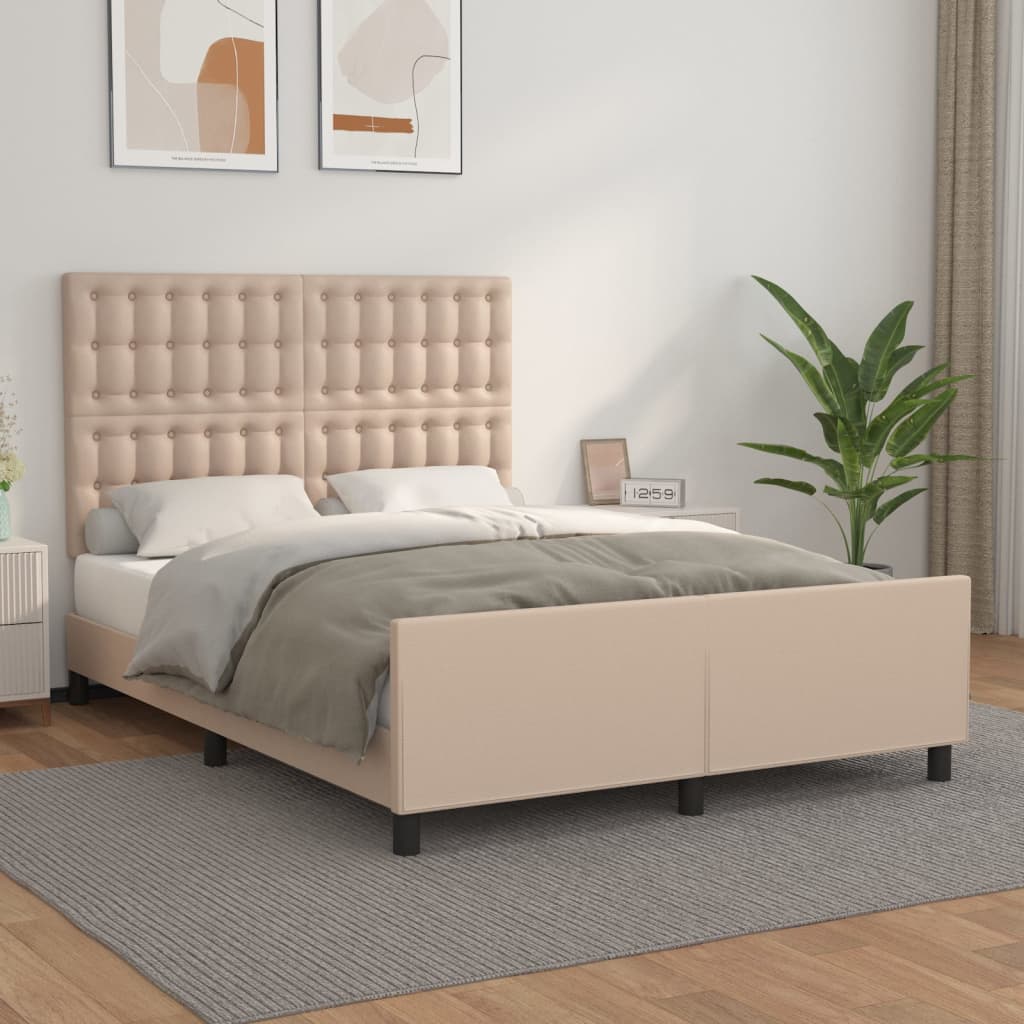 Cadre de lit sans matelas cappuccino 140x190 cm similicuir - XIOS