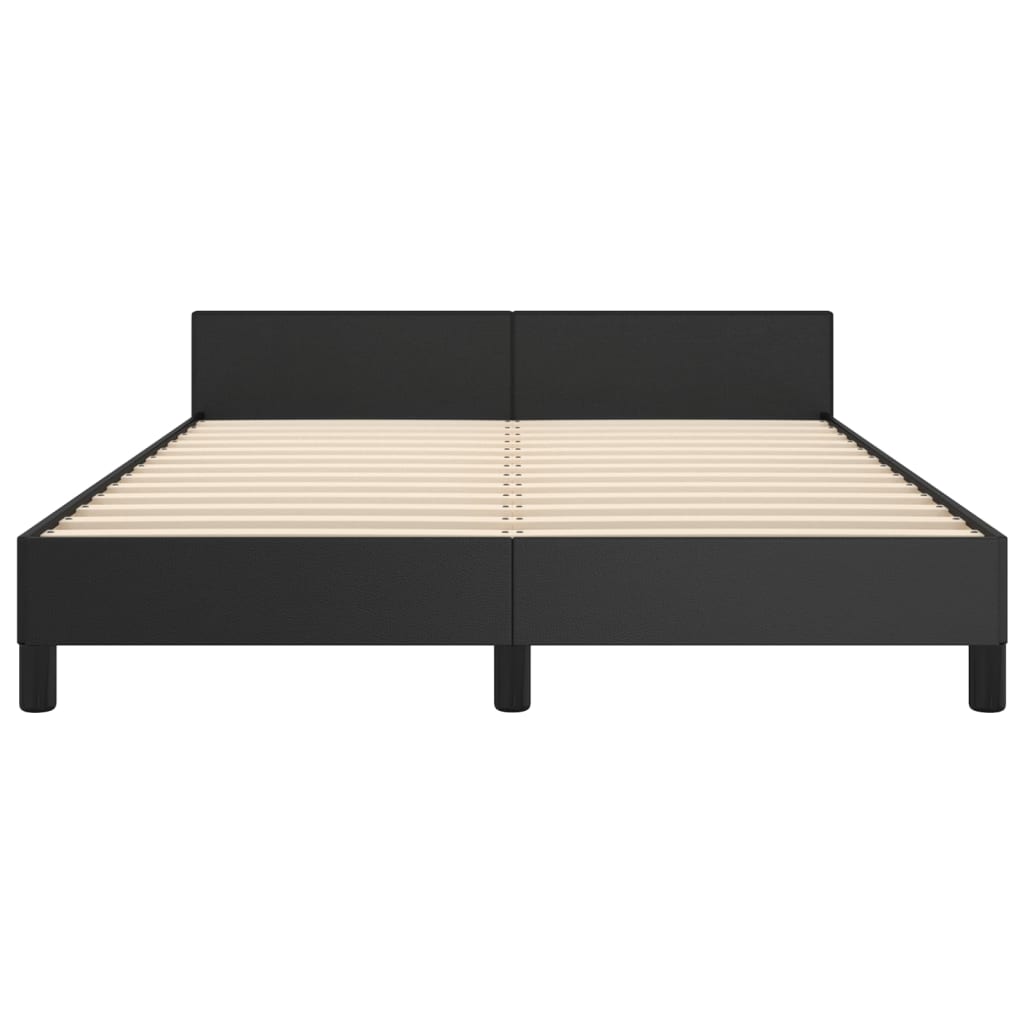 Cadre de lit sans matelas noir 140x200 cm similicuir - XIOS