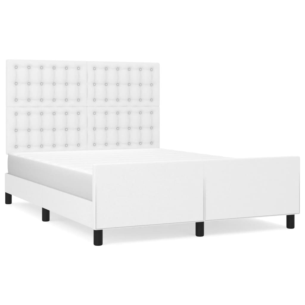 Cadre de lit sans matelas blanc 140x200 cm similicuir - XIOS