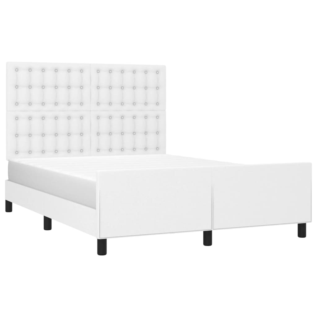 Cadre de lit sans matelas blanc 140x200 cm similicuir - XIOS