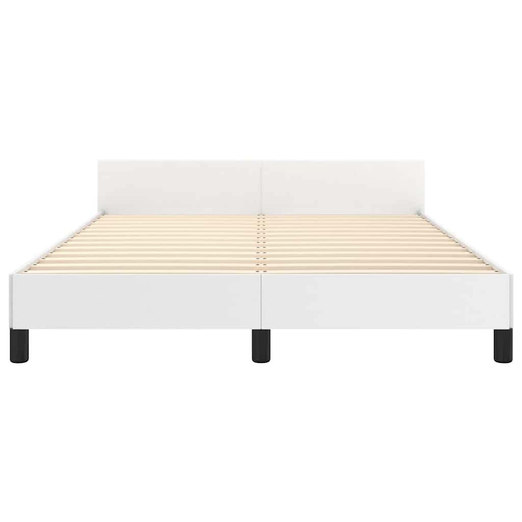 Cadre de lit sans matelas blanc 140x200 cm similicuir - XIOS