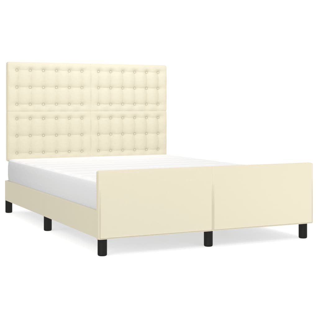 Cadre de lit sans matelas crème 140x200 cm similicuir - XIOS