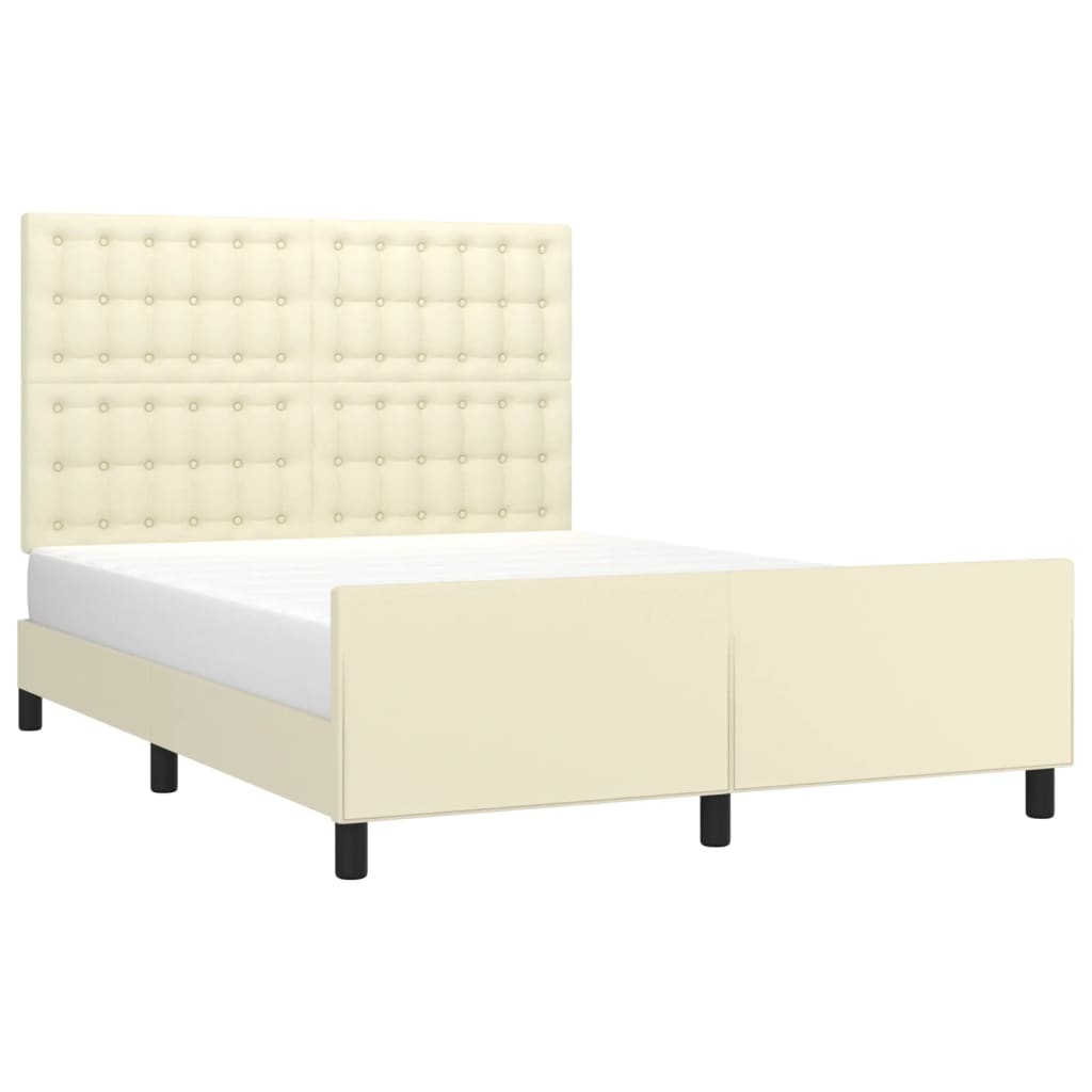 Cadre de lit sans matelas crème 140x200 cm similicuir - XIOS