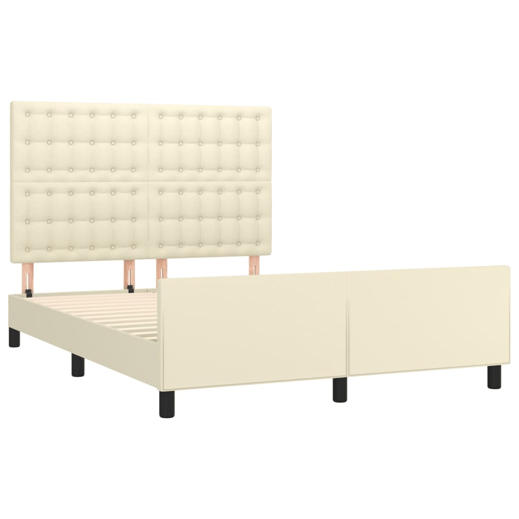 Cadre de lit sans matelas crème 140x200 cm similicuir - XIOS