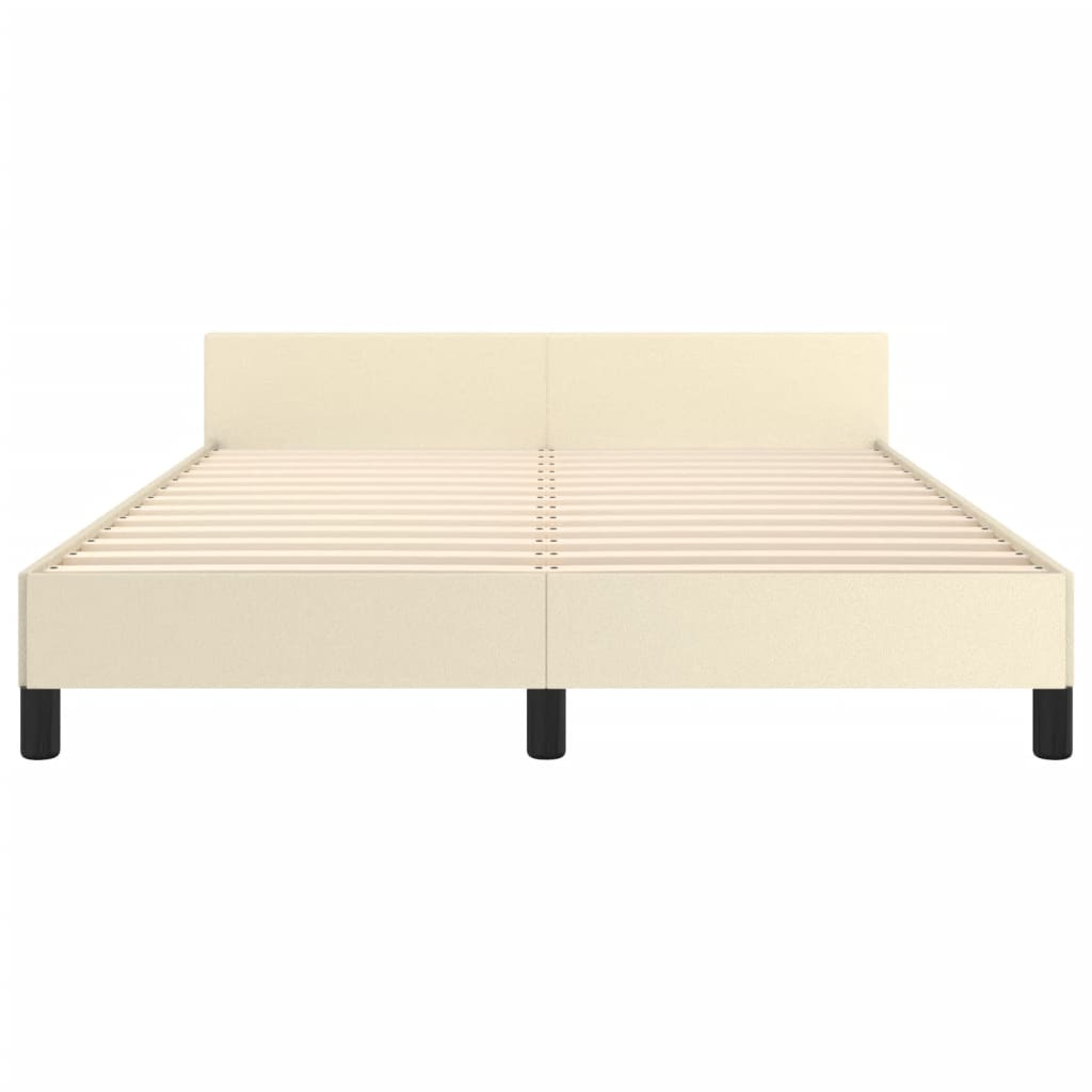 Cadre de lit sans matelas crème 140x200 cm similicuir - XIOS