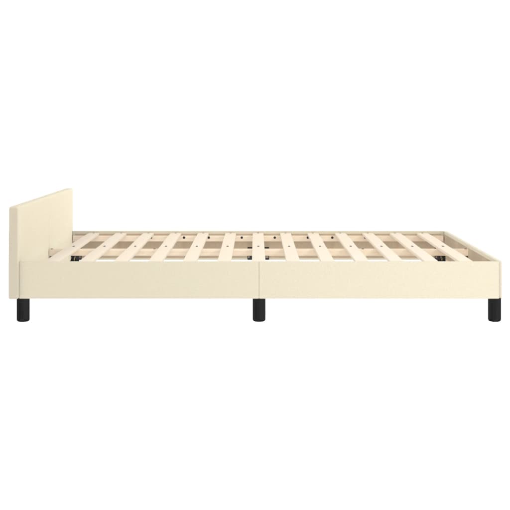 Cadre de lit sans matelas crème 140x200 cm similicuir - XIOS
