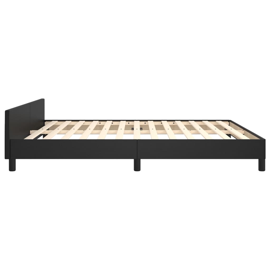 Cadre de lit sans matelas noir 160x200 cm similicuir - XIOS