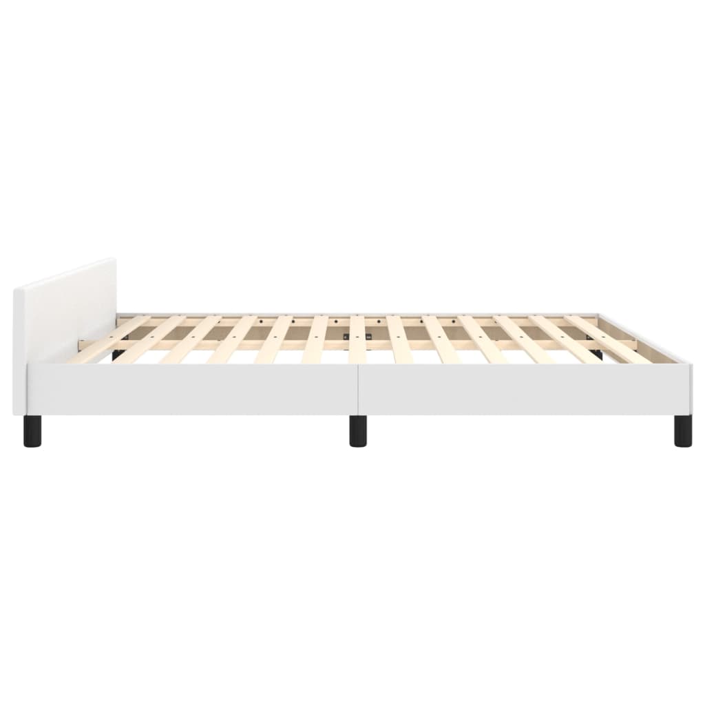 Cadre de lit sans matelas blanc 160x200 cm similicuir - XIOS