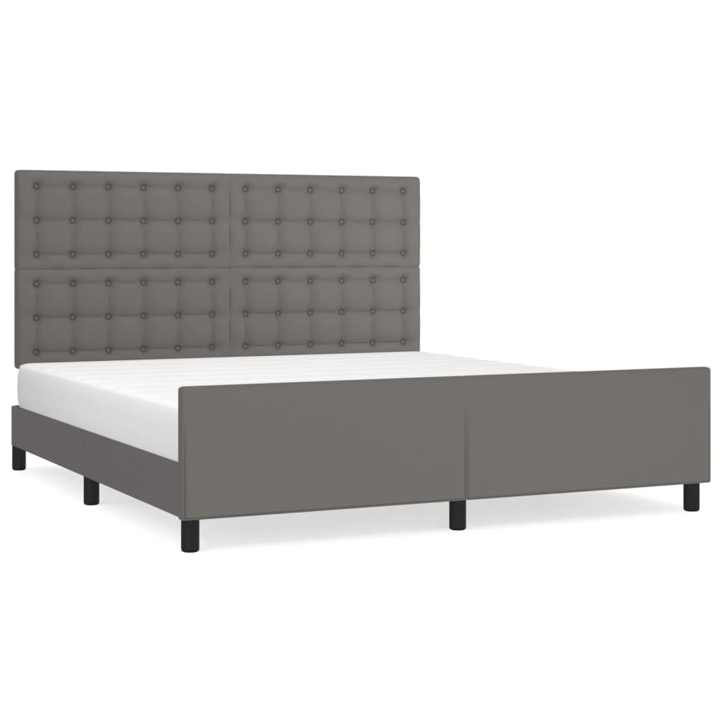 Cadre de lit sans matelas gris 160x200 cm similicuir - XIOS