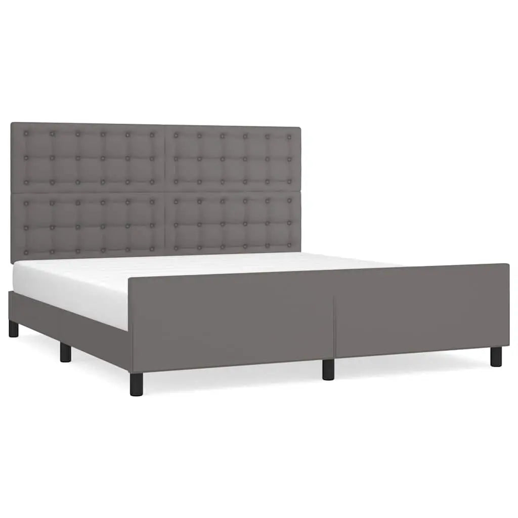 Cadre de lit sans matelas gris 160x200 cm similicuir - XIOS