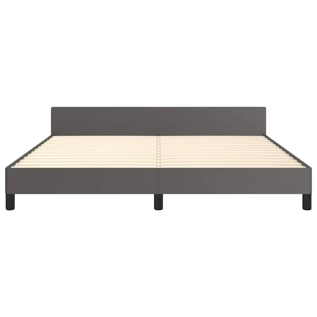 Cadre de lit sans matelas gris 160x200 cm similicuir - XIOS