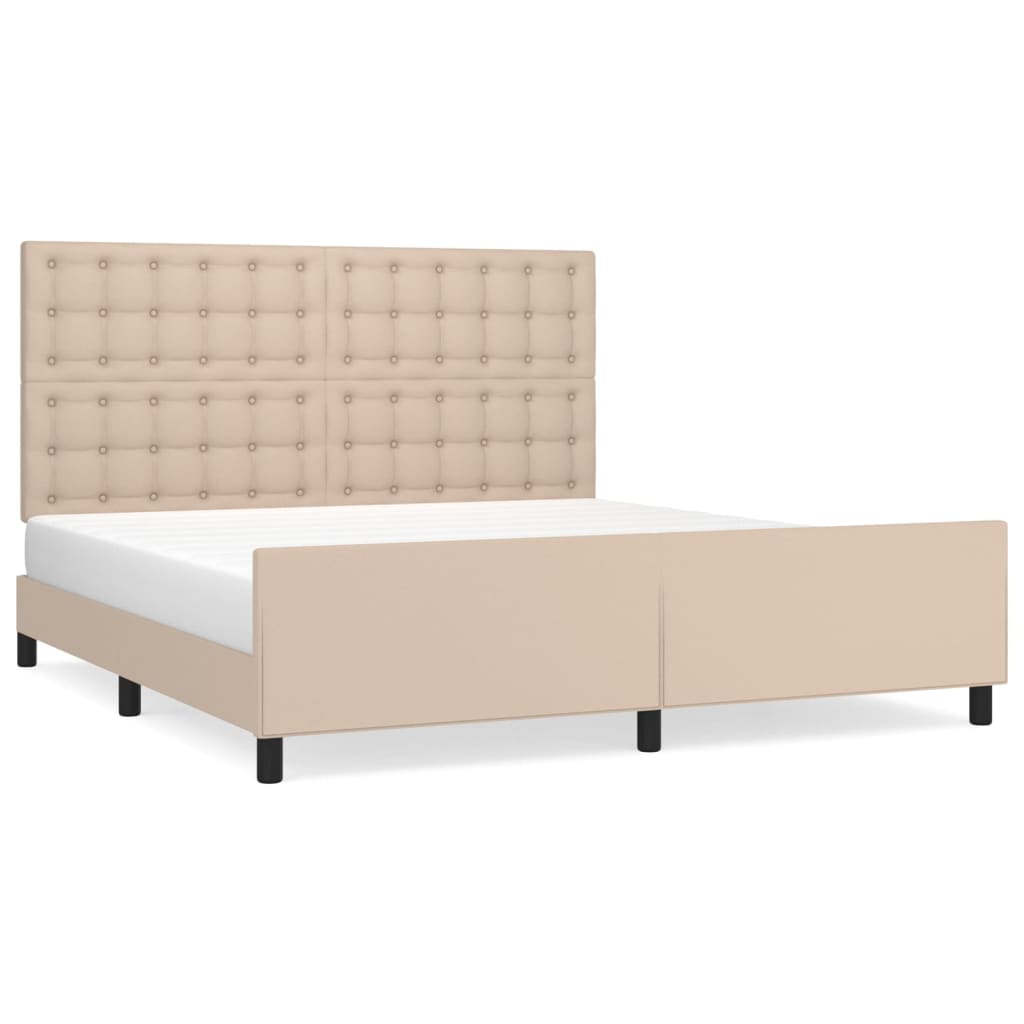 Cadre de lit sans matelas cappuccino 160x200 cm similicuir - XIOS