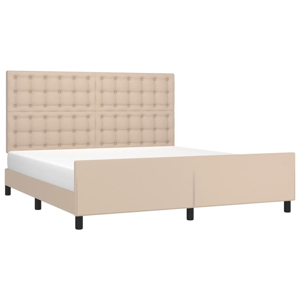 Cadre de lit sans matelas cappuccino 160x200 cm similicuir - XIOS