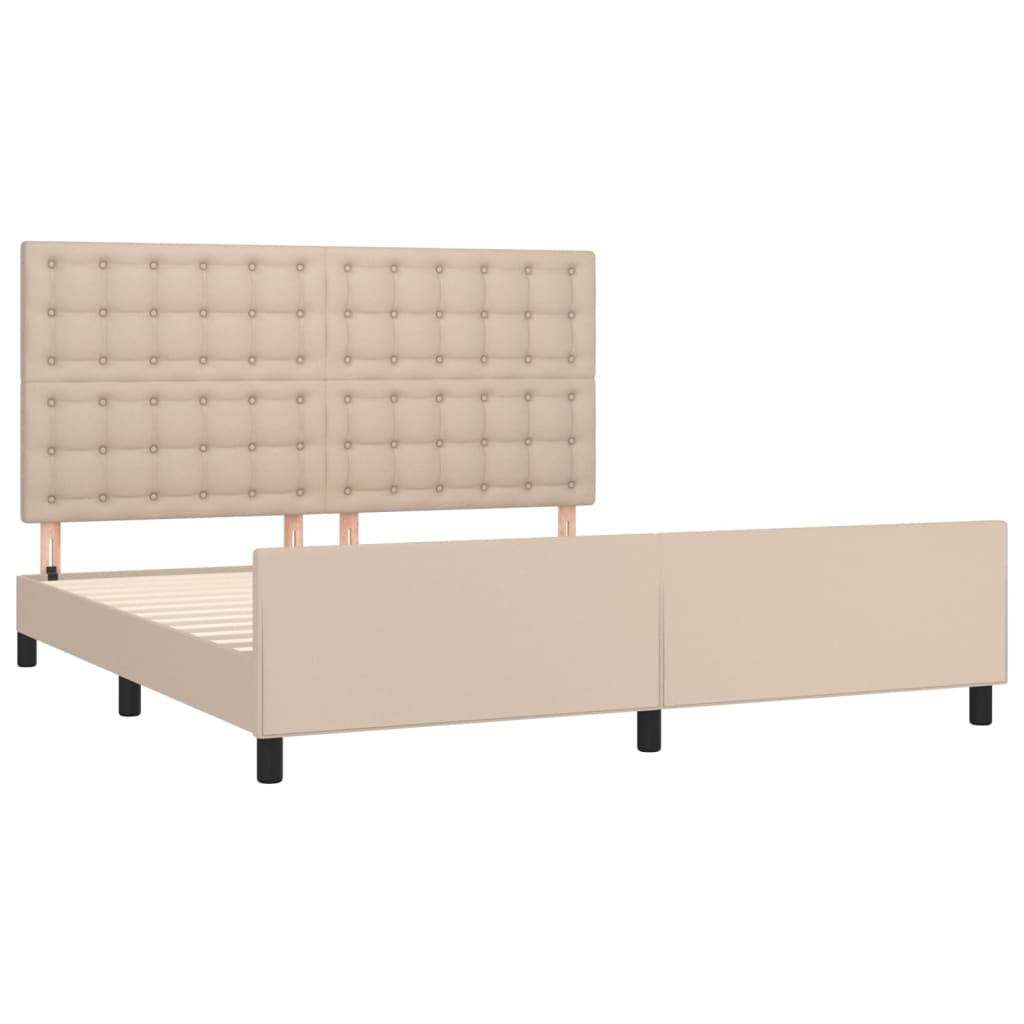 Cadre de lit sans matelas cappuccino 160x200 cm similicuir - XIOS