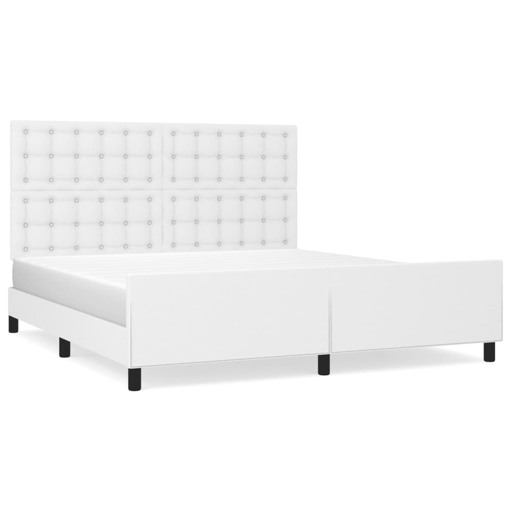 Cadre de lit sans matelas blanc similicuir - XIOS