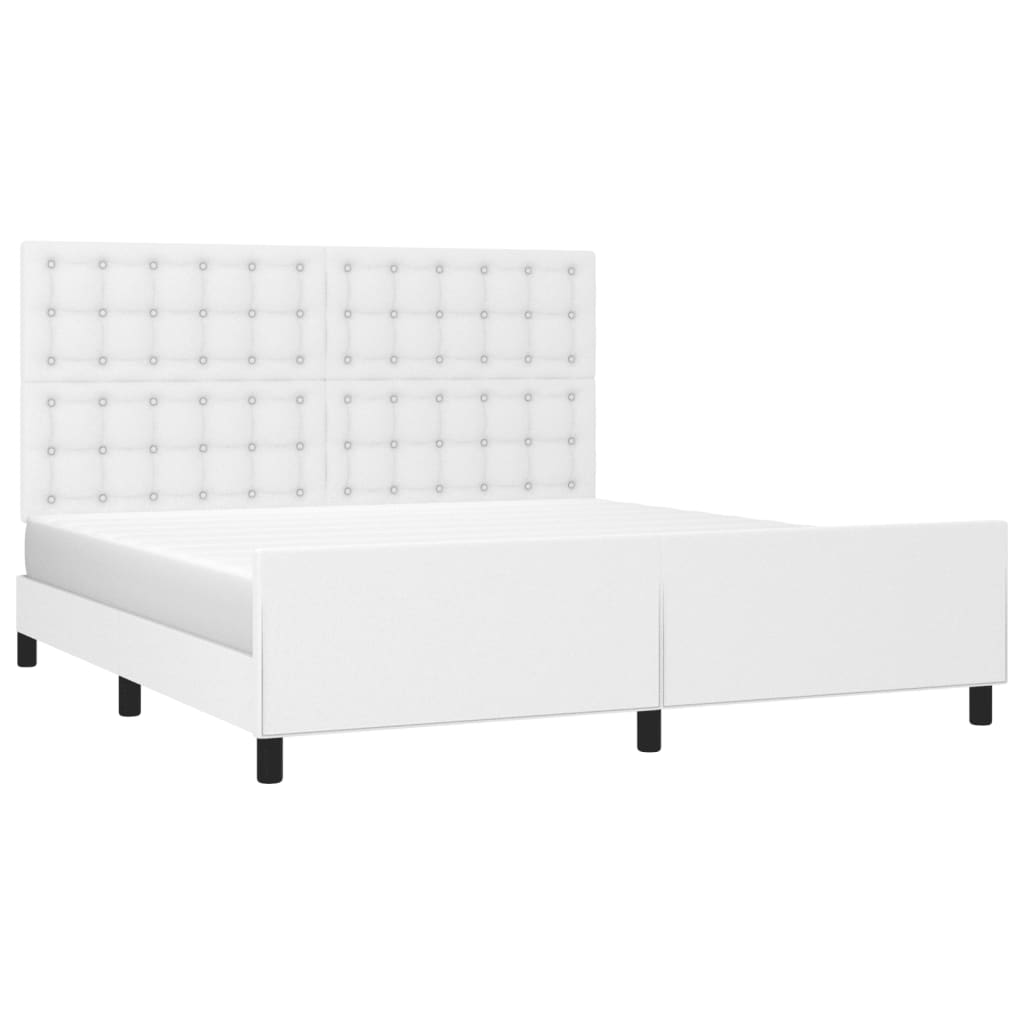 Cadre de lit sans matelas blanc similicuir - XIOS