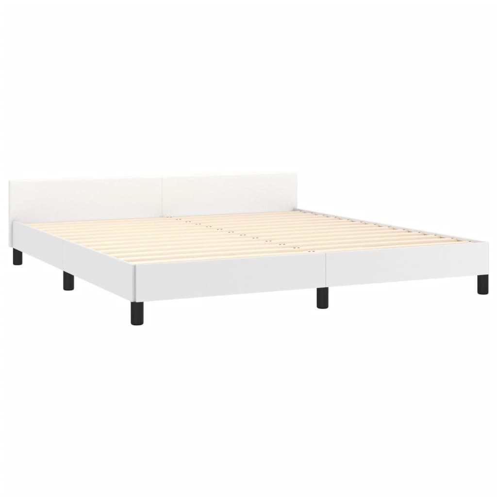 Cadre de lit sans matelas blanc similicuir - XIOS