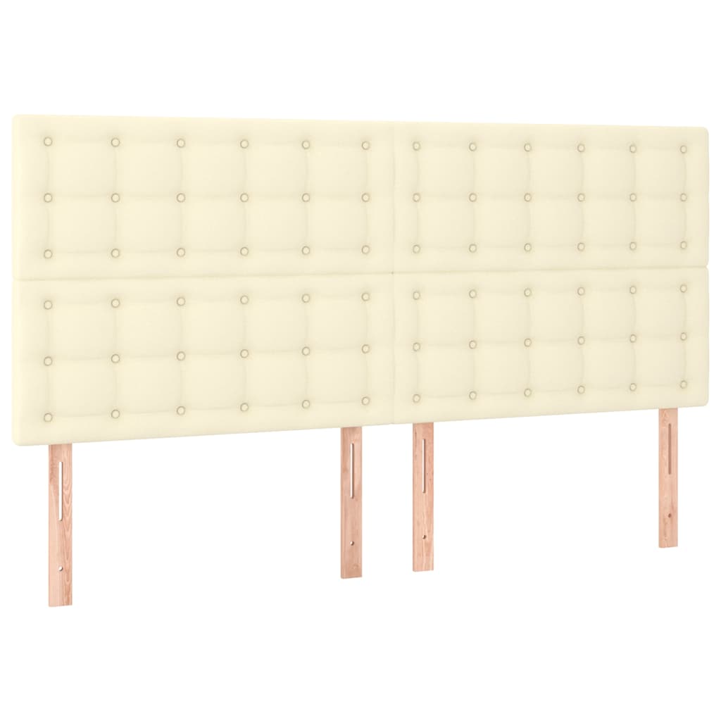 Cadre de lit avec tête de lit Crème 180x200 cm Similicuir