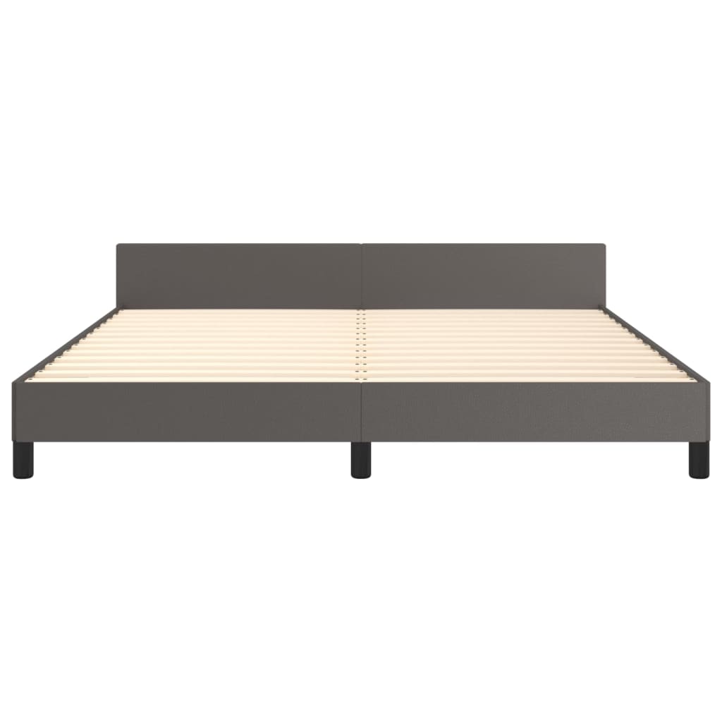 Cadre de lit sans matelas gris similicuir - XIOS