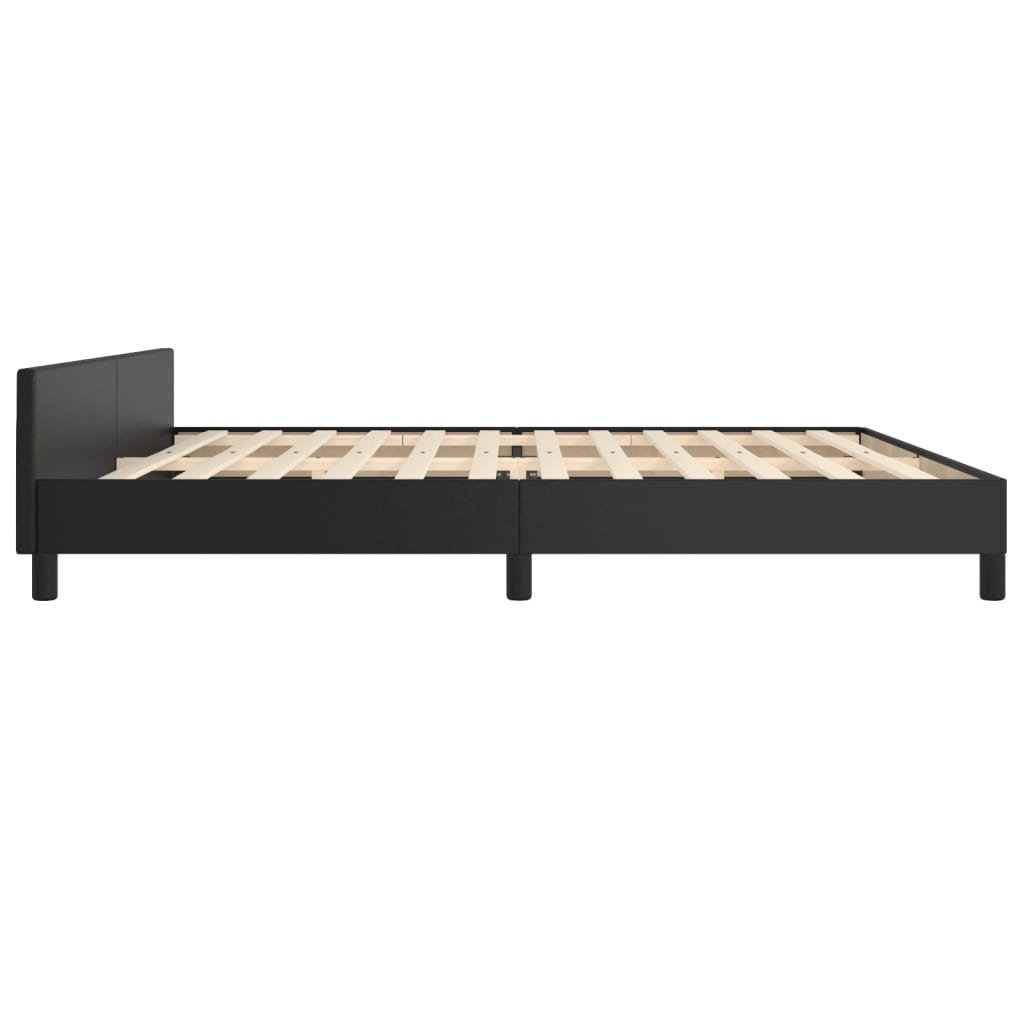 Cadre de lit sans matelas noir 200x200 cm similicuir - XIOS