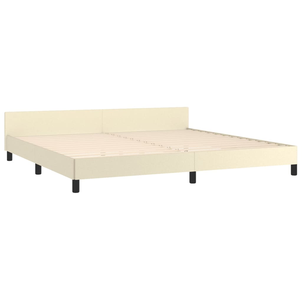 Cadre de lit sans matelas crème 200x200 cm similicuir - XIOS