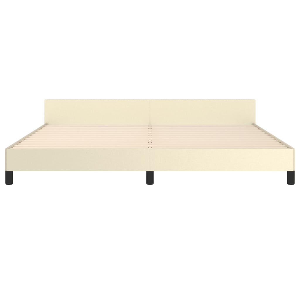 Cadre de lit sans matelas crème 200x200 cm similicuir - XIOS