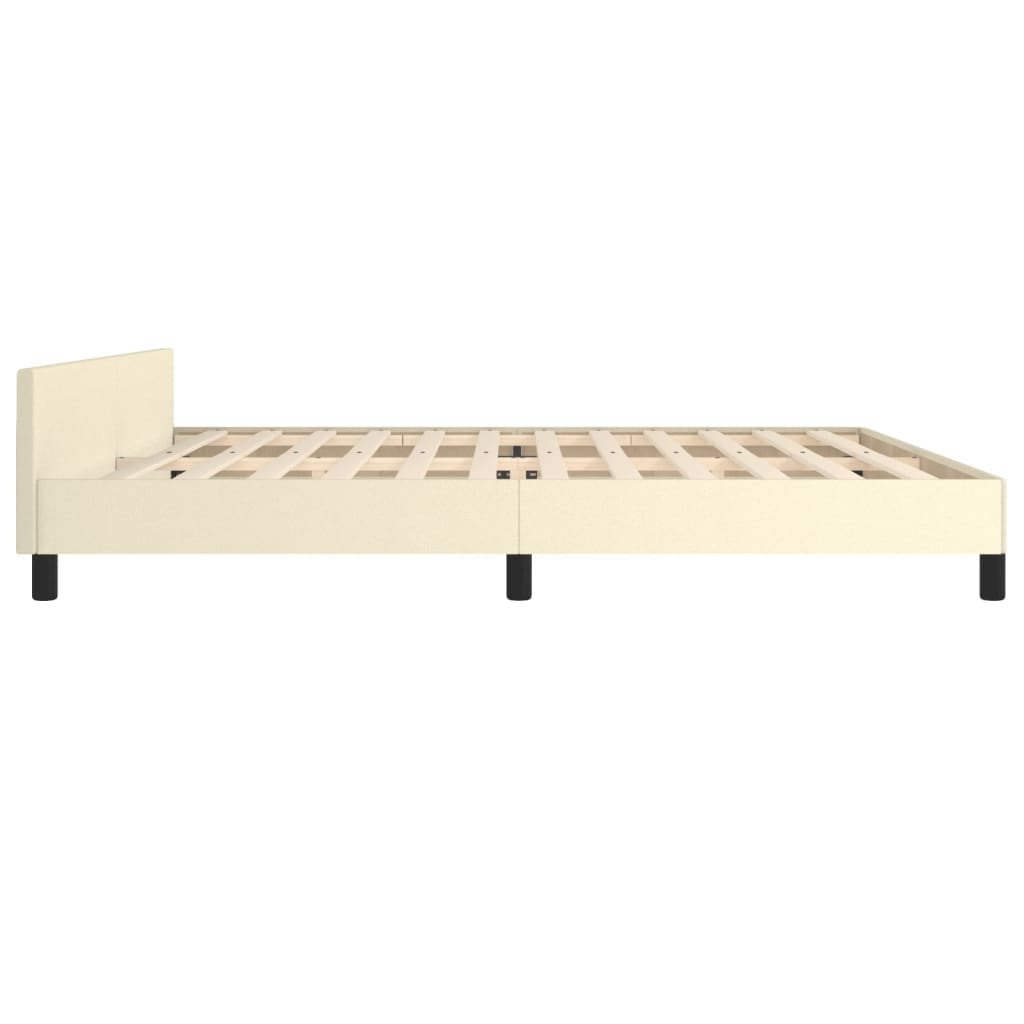 Cadre de lit sans matelas crème 200x200 cm similicuir - XIOS