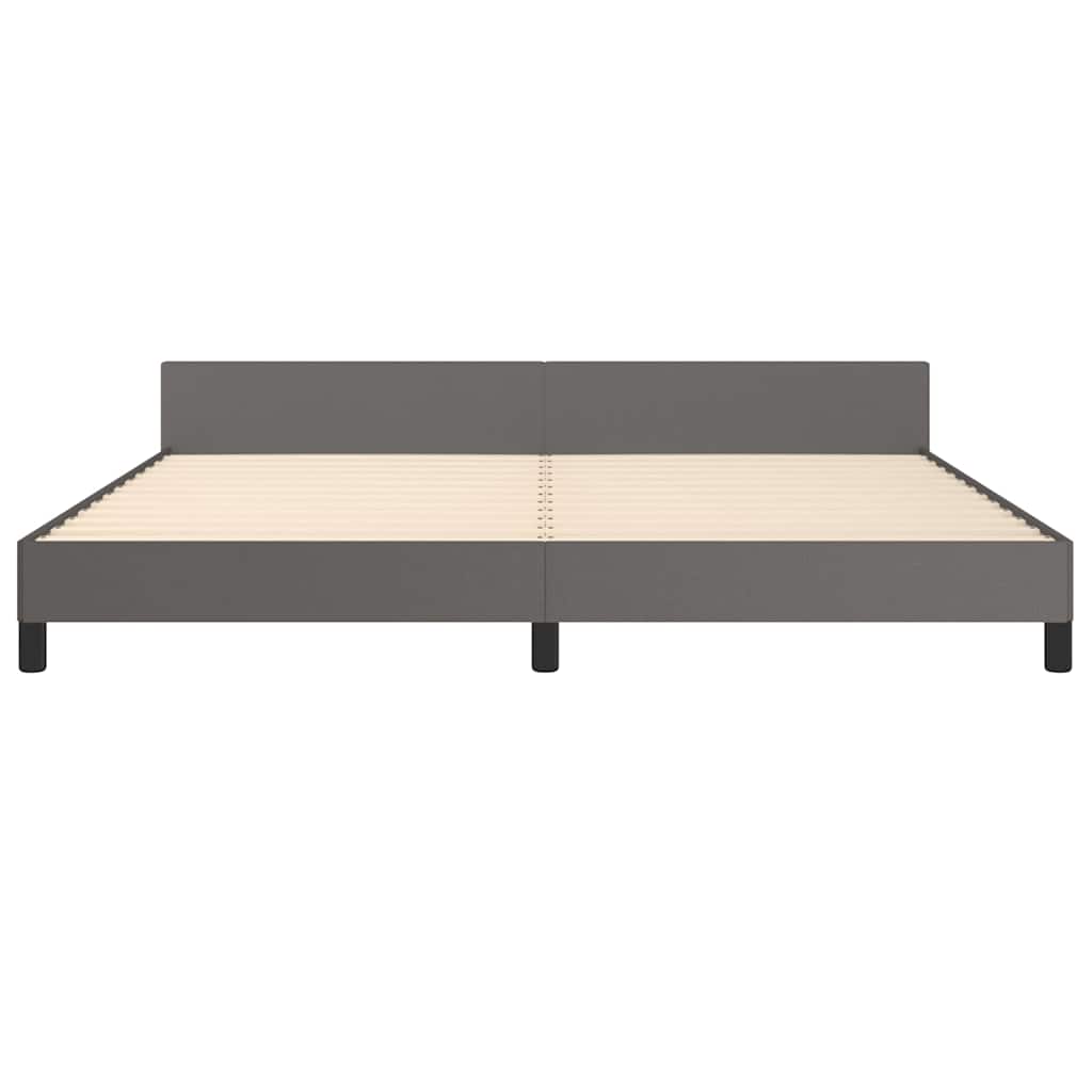 Cadre de lit sans matelas gris 200x200 cm similicuir - XIOS