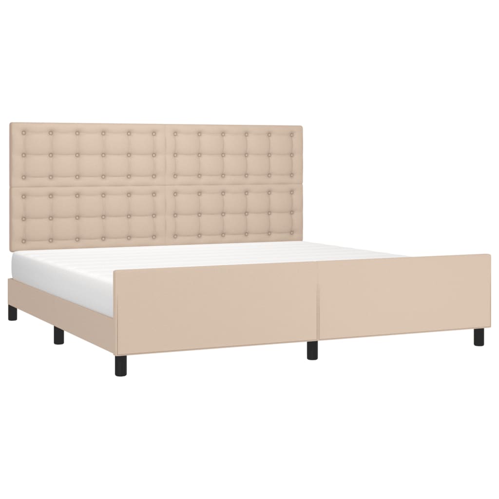 Cadre de lit sans matelas cappuccino 200x200 cm similicuir - XIOS