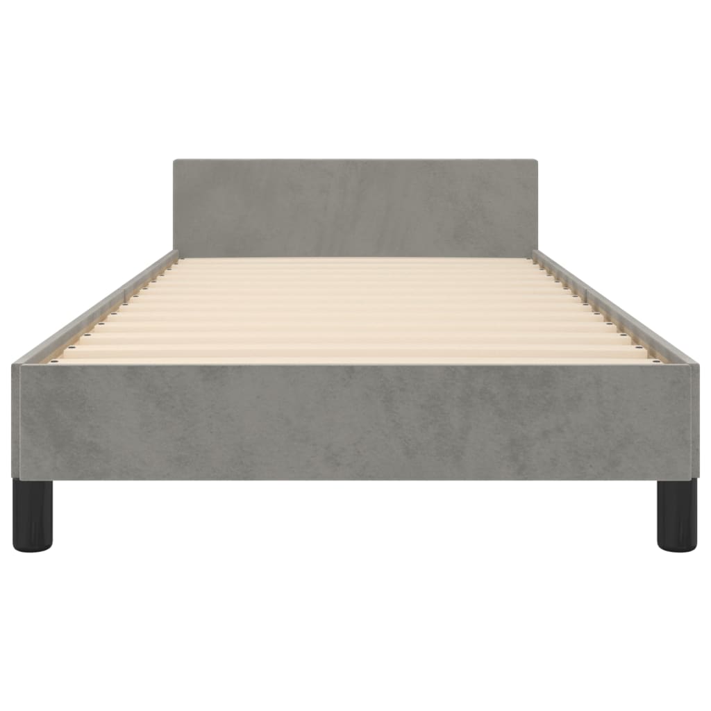 Cadre de lit sans matelas gris clair 80x200 cm velours - XIOS