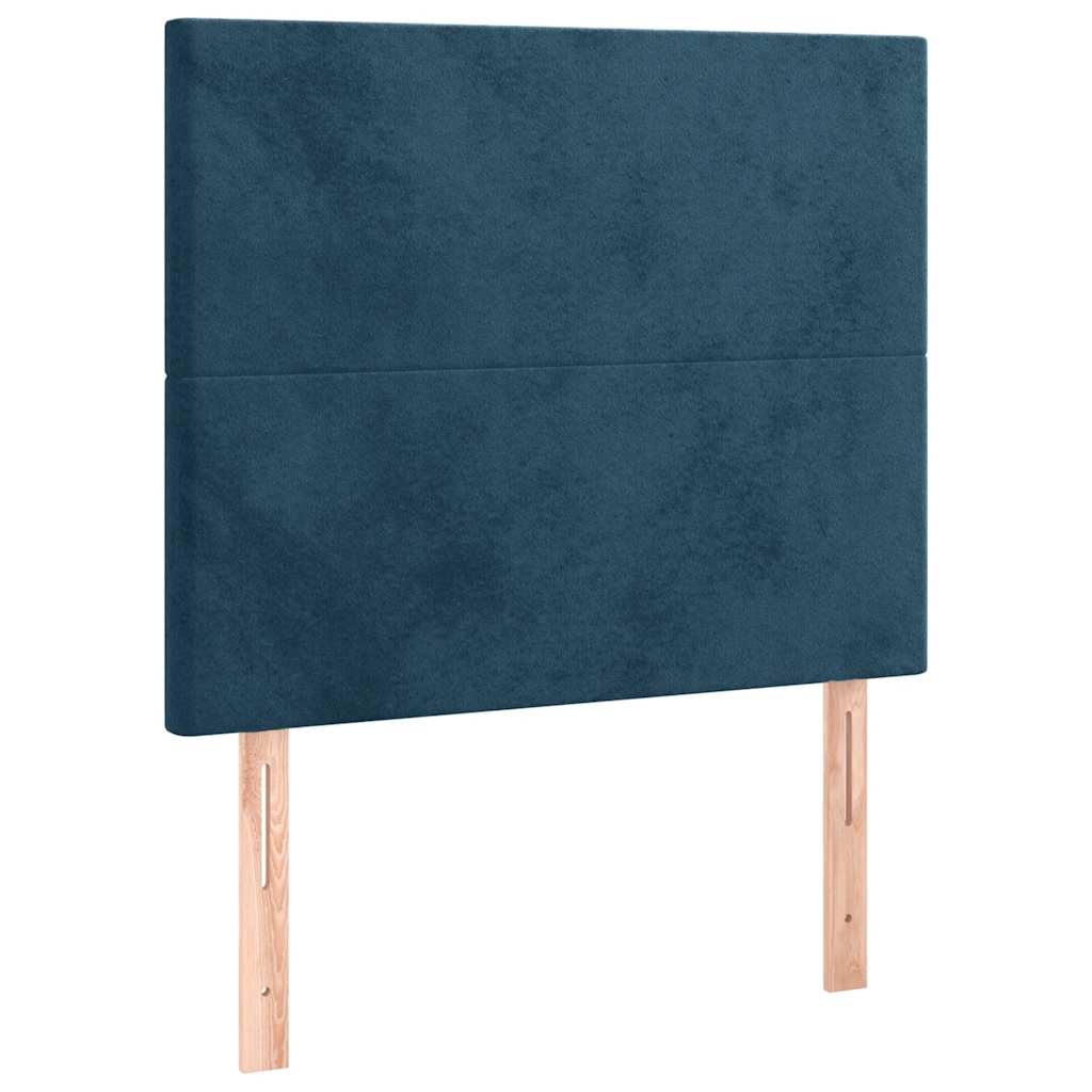Cadre de lit sans matelas bleu foncé 80x200 cm velours