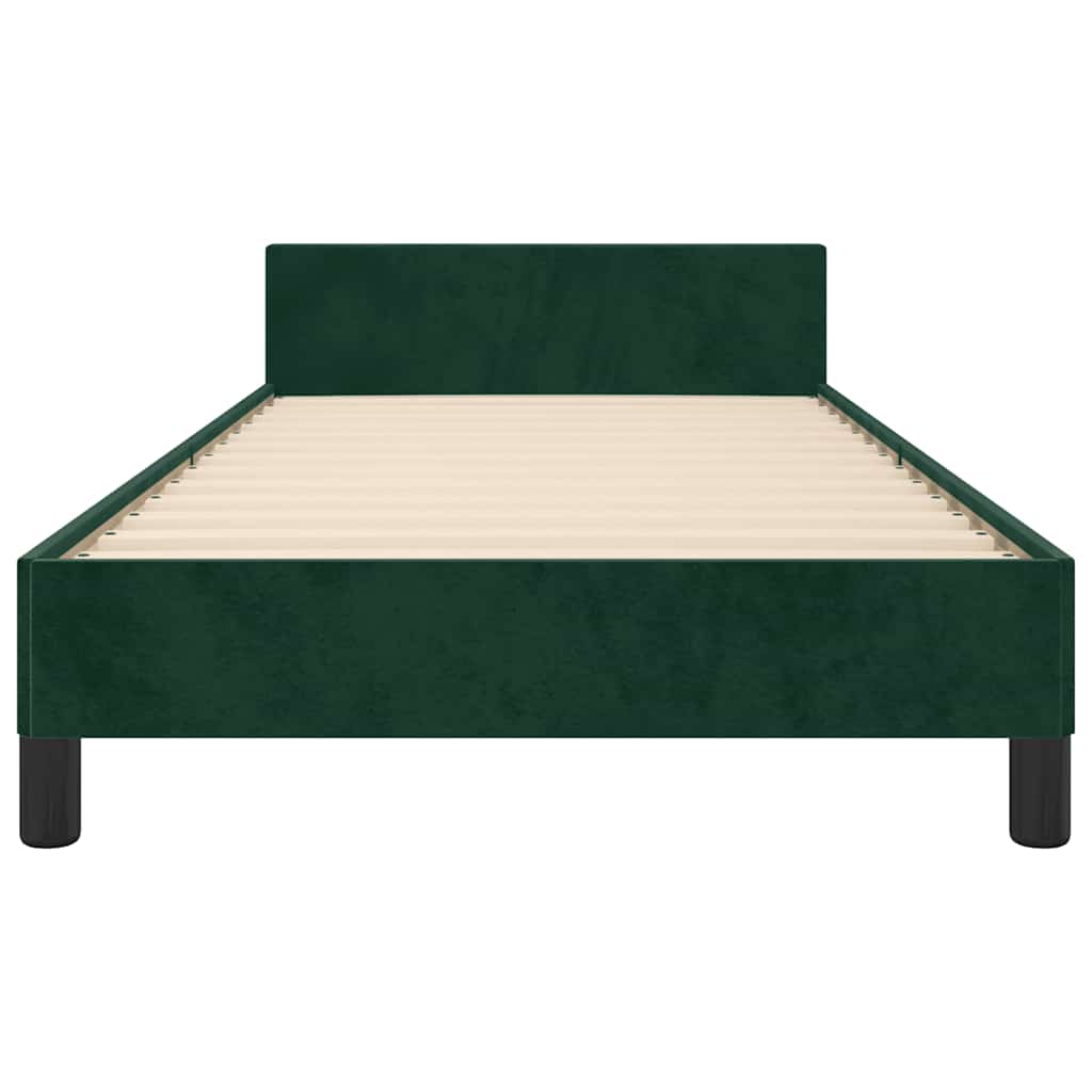 Cadre de lit sans matelas vert foncé 90x200 cm velours - XIOS