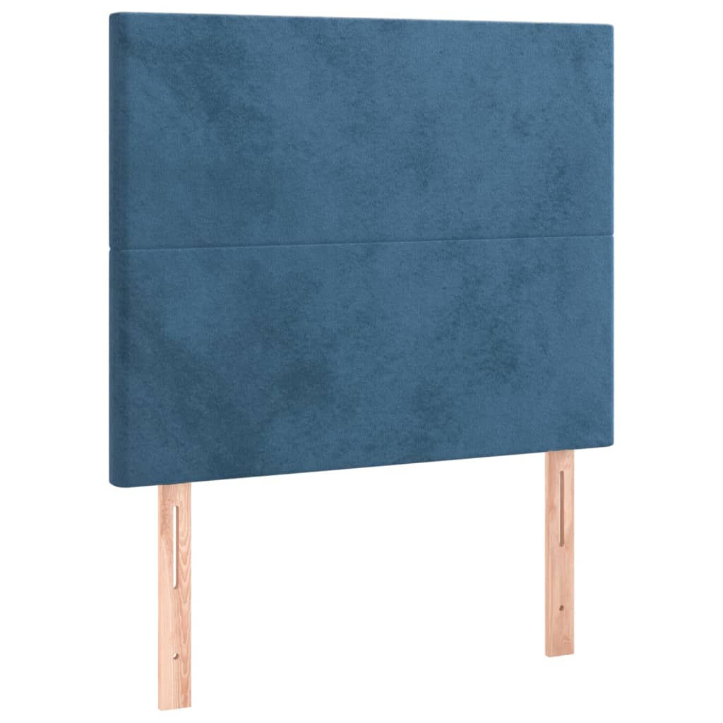 Cadre de lit sans matelas bleu foncé 90x200 cm velours - XIOS
