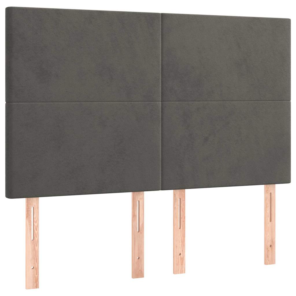 Cadre de lit sans matelas gris foncé 140x190 cm velours