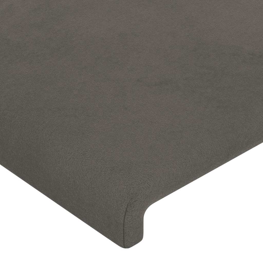 Cadre de lit sans matelas gris foncé 140x190 cm velours
