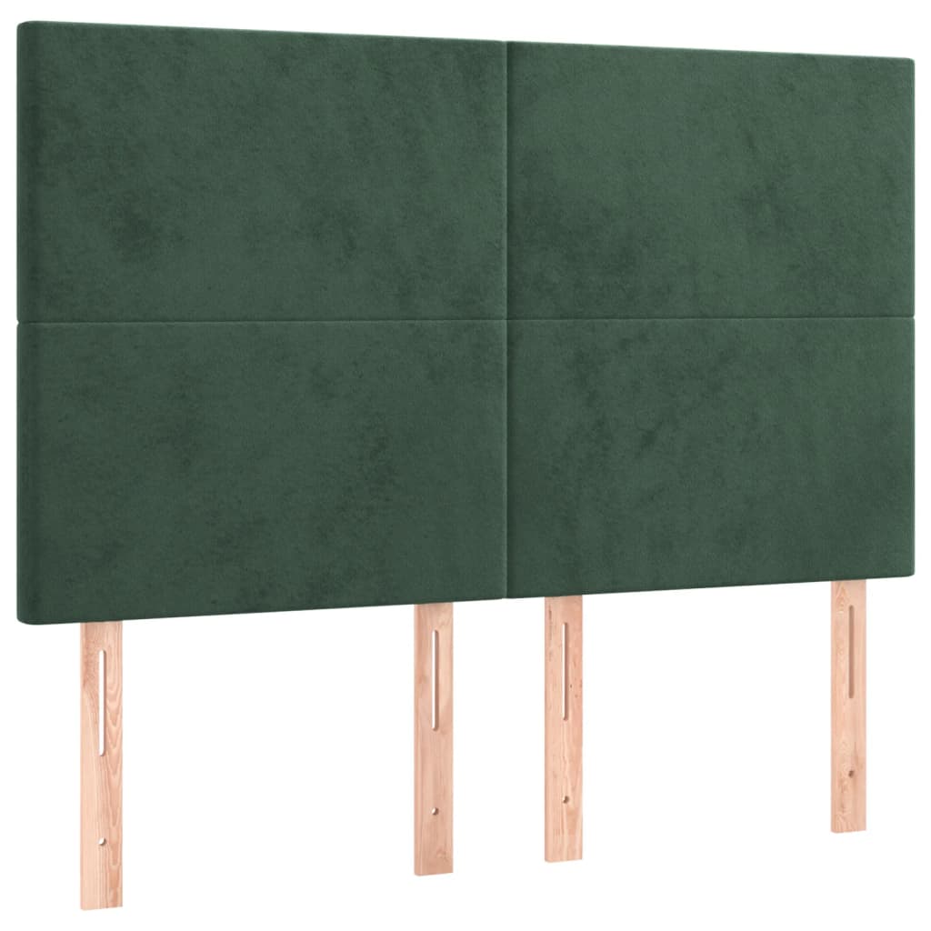 Cadre de lit sans matelas vert foncé 140x190 cm velours - XIOS