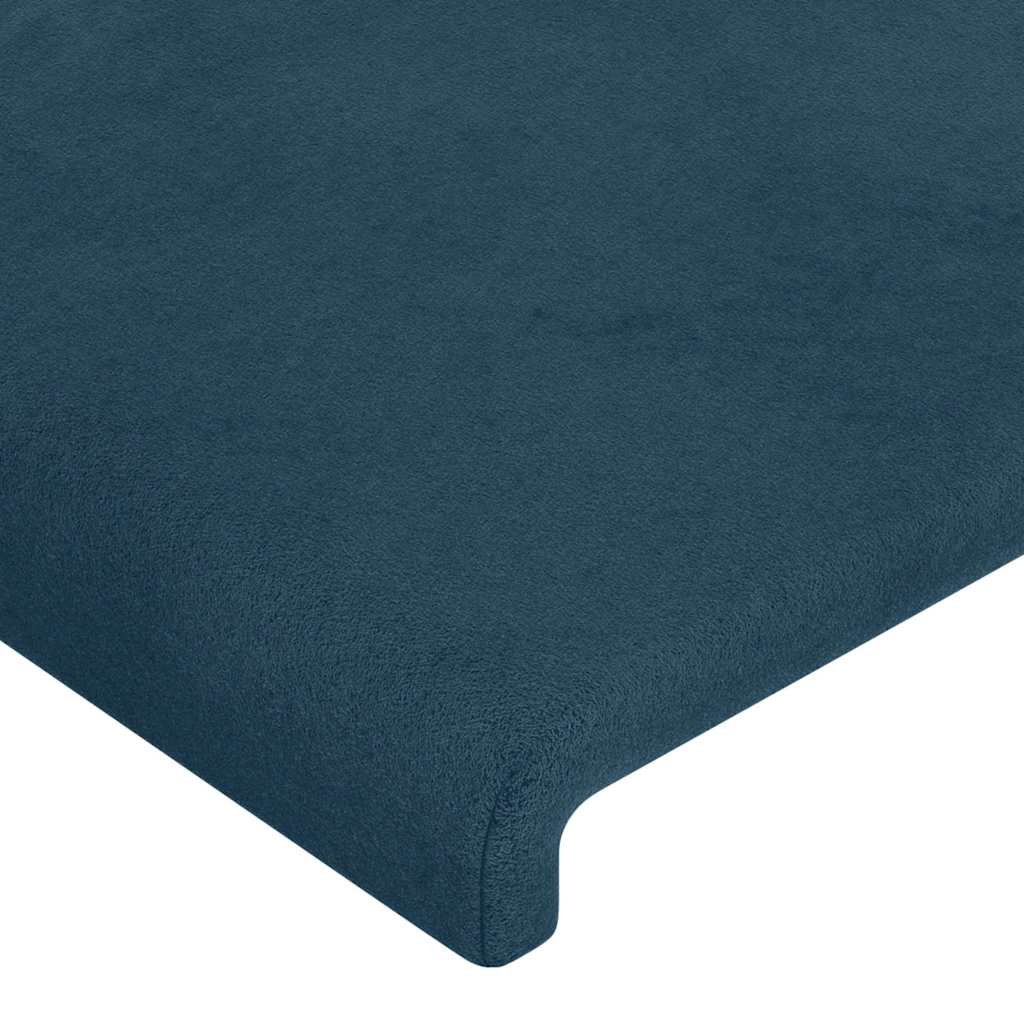 Cadre de lit sans matelas bleu foncé 140x190 cm velours - XIOS