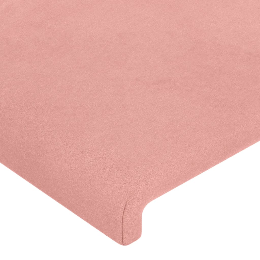 Cadre de lit sans matelas rose 140x190 cm velours - XIOS