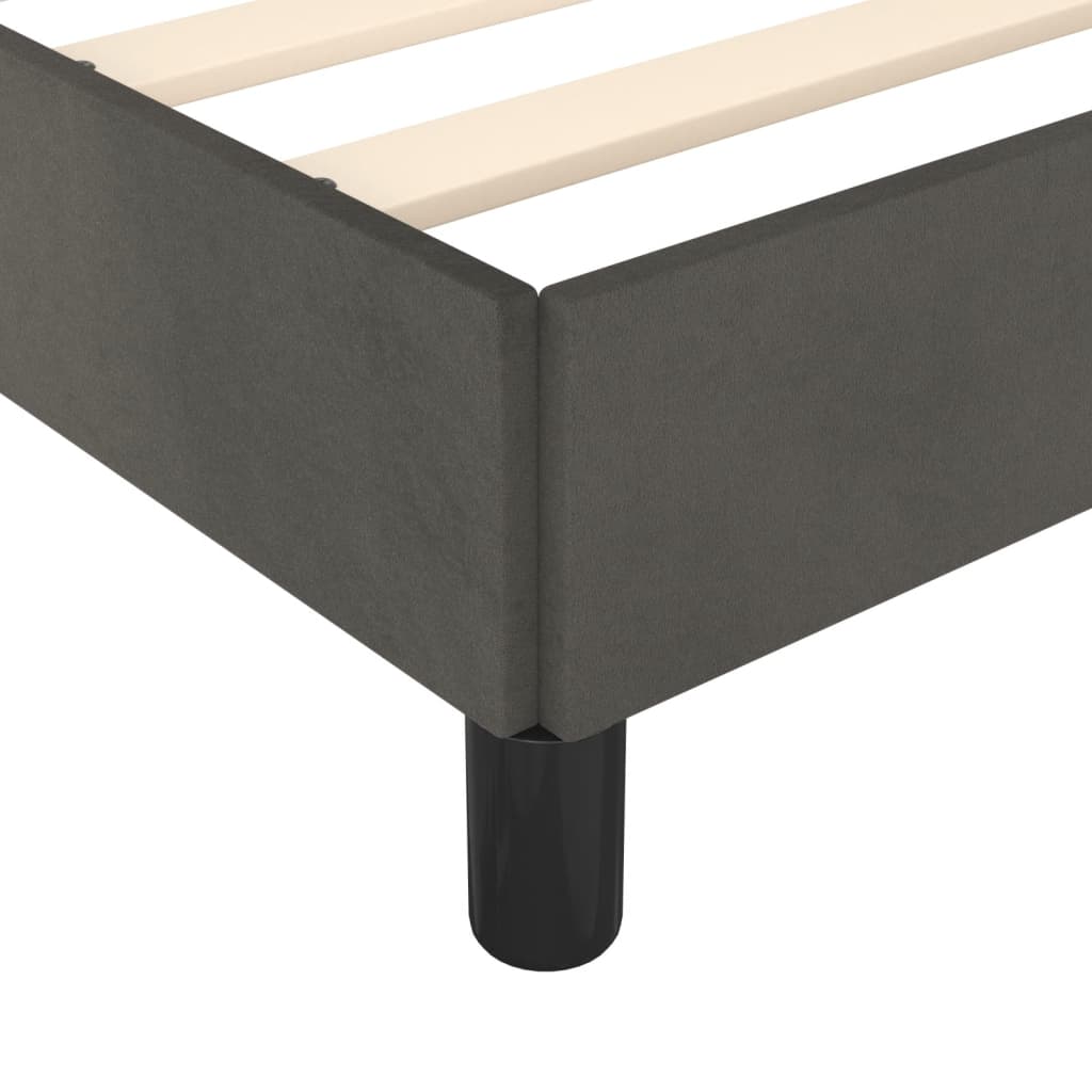 Cadre de lit sans matelas gris foncé 140x200 cm velours - XIOS