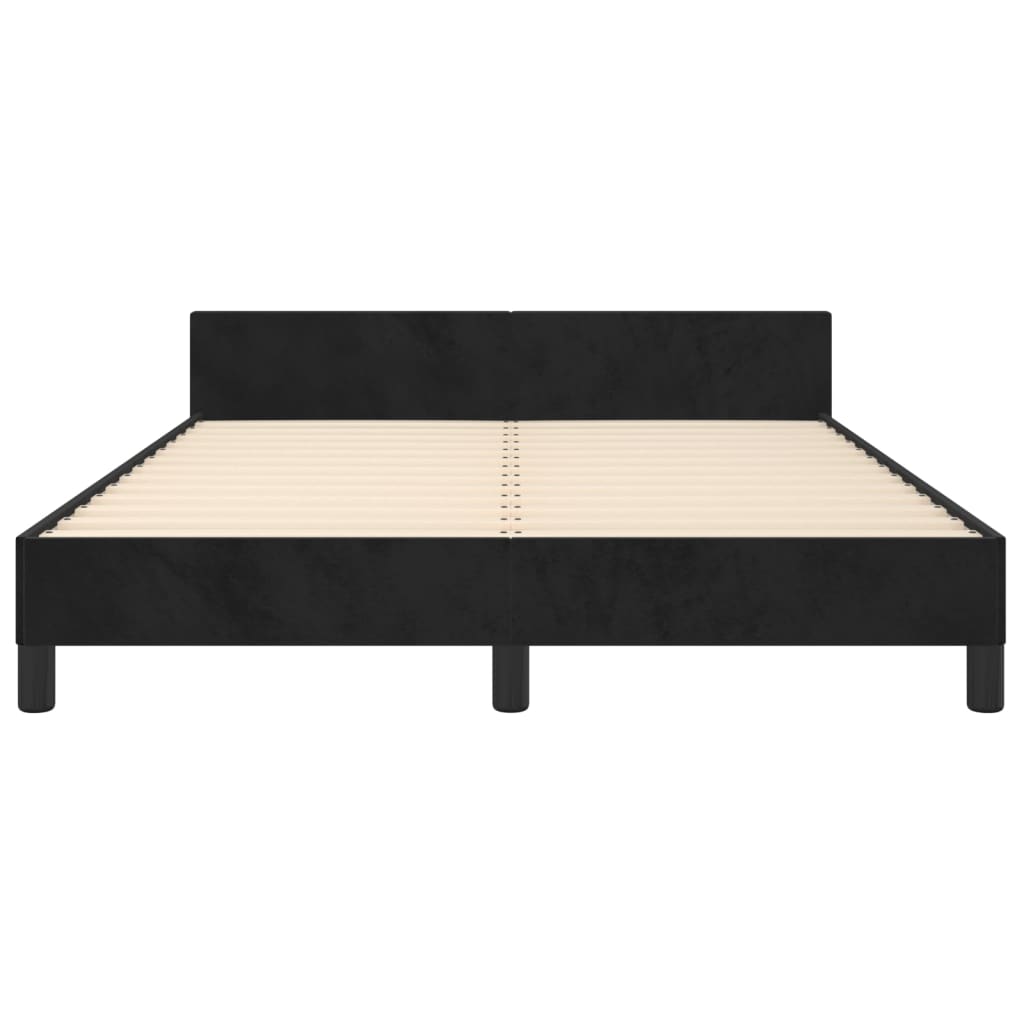 Cadre de lit sans matelas noir 140x200 cm velours - XIOS