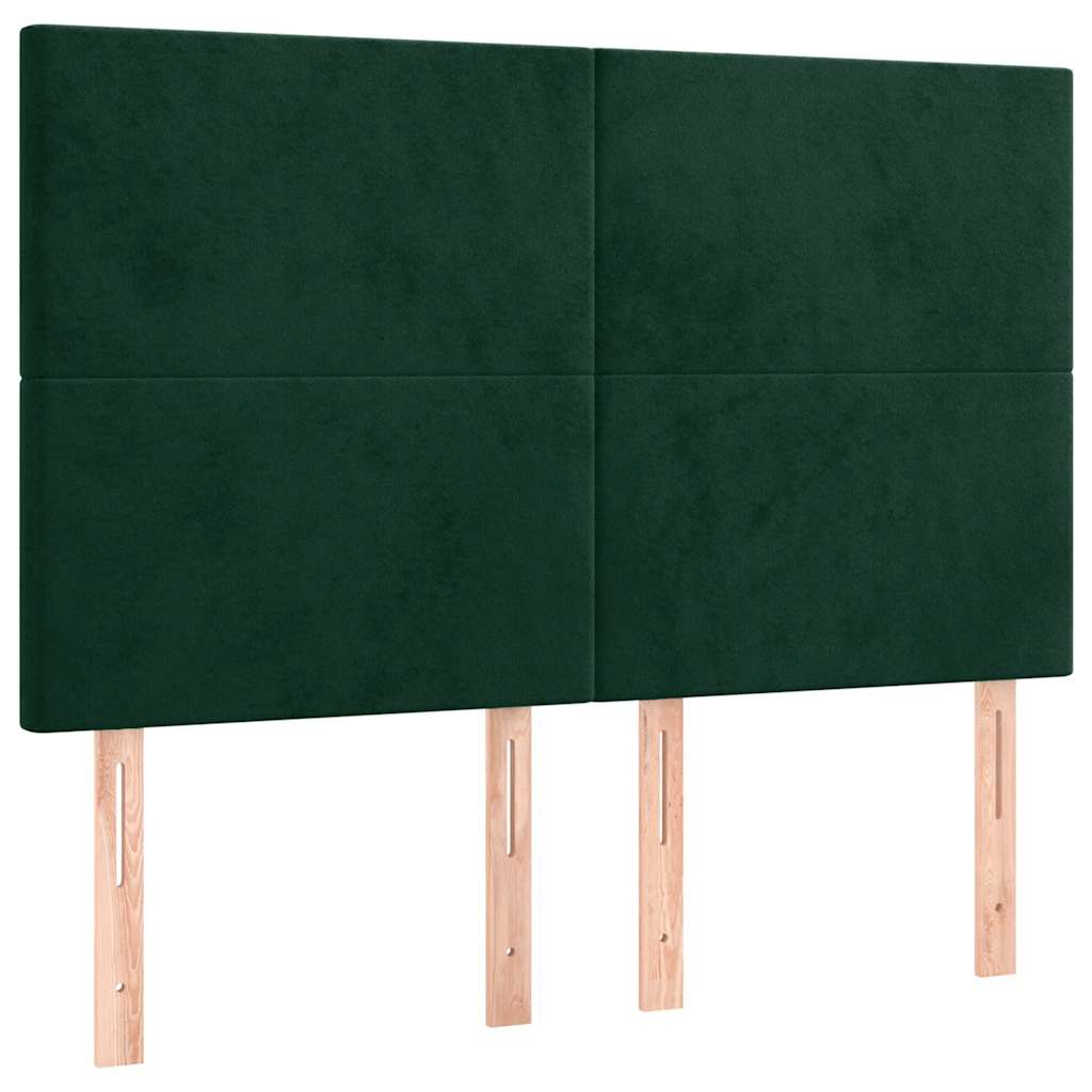 Cadre de lit sans matelas vert foncé 140x200 cm velours - XIOS