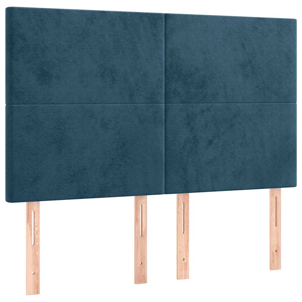 Cadre de lit sans matelas bleu foncé 140x200 cm velours - XIOS