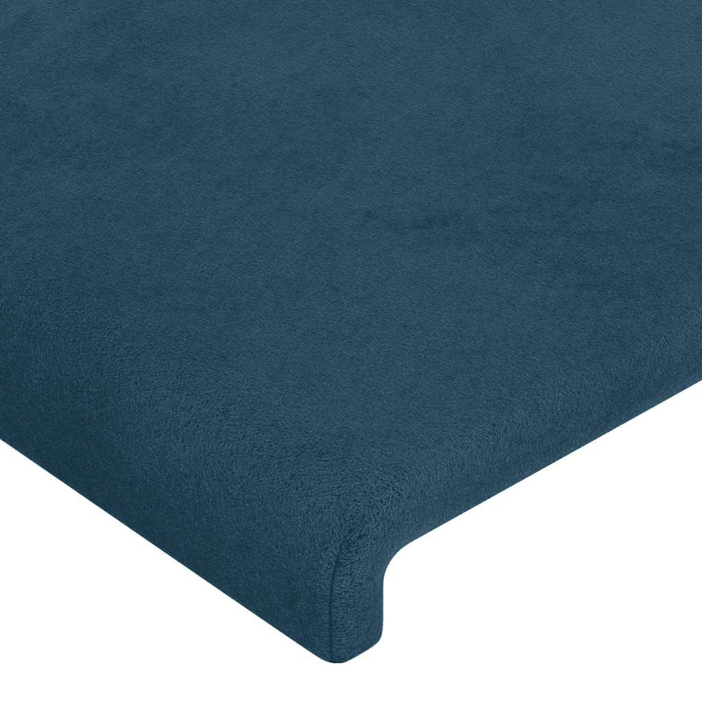 Cadre de lit sans matelas bleu foncé 140x200 cm velours - XIOS